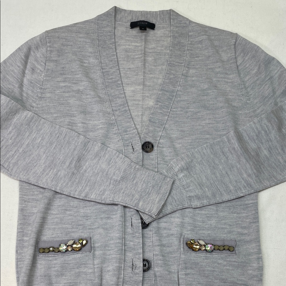 J. Crew Gray Cardigan with Sequin Accents